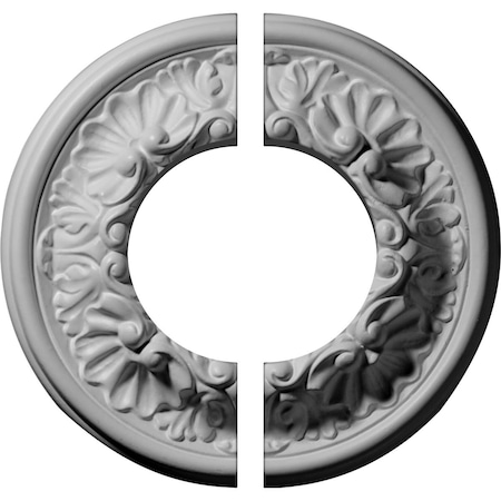 Ekena Millwork Odessa Ceiling Medallion, Two Piece (Fits Canopies up to 3 1/2"), 7 1/2"OD x 3 1/2"ID x 1 1/8"P CM07OD2-03500